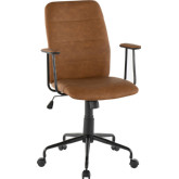 Fredrick Office Chair in Brown Leatherette